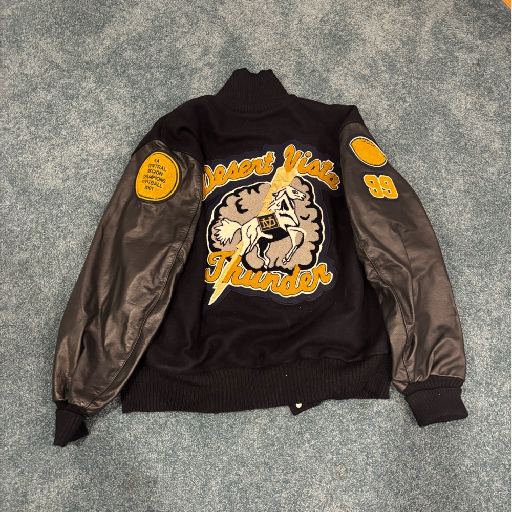 Desert VidaThunder/Notre Dame Letterman’s Varsity Jacket.